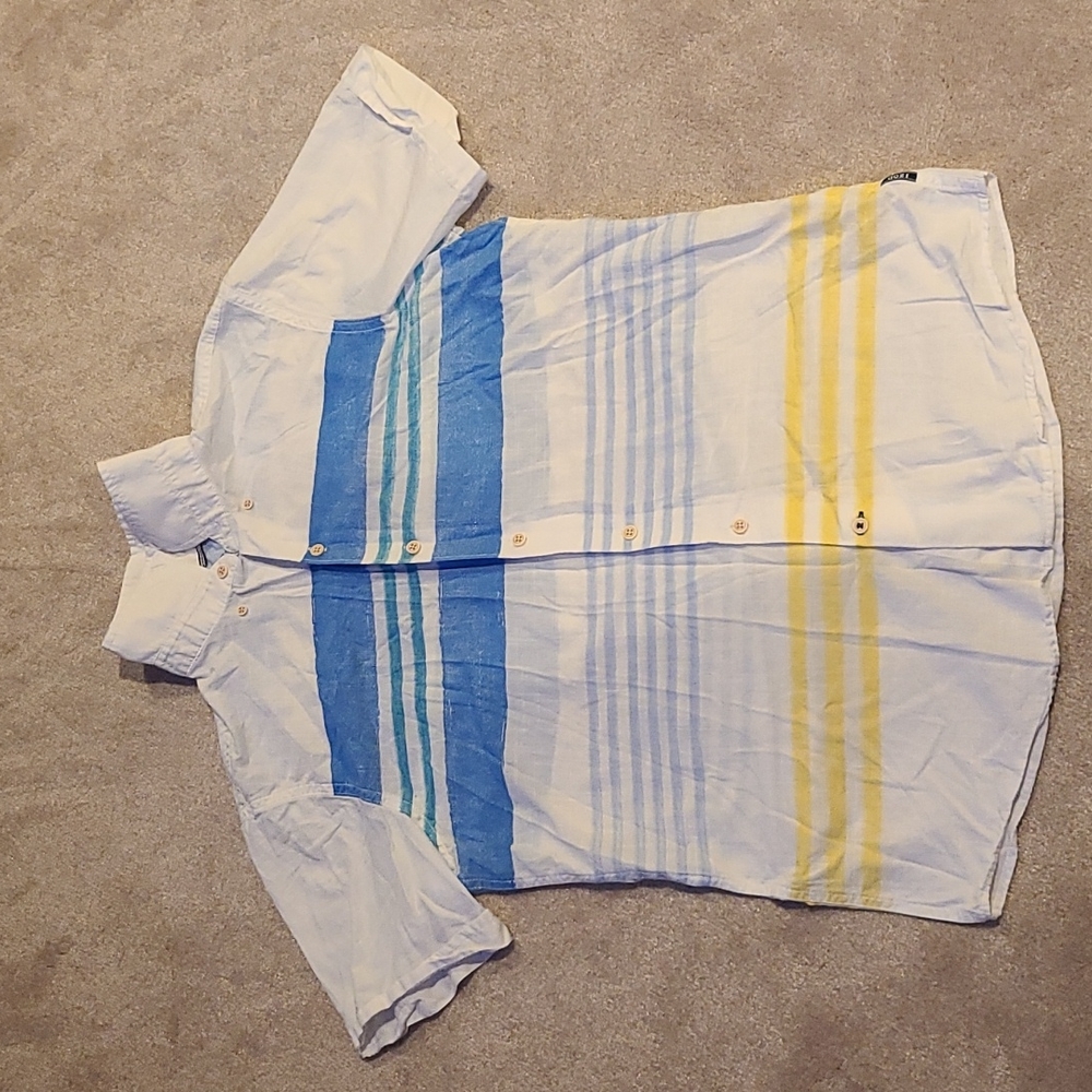 Izod Saltwater Short Sleeve Button Down, M